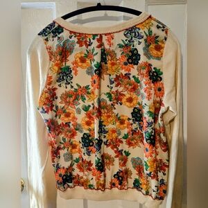 Anthropologie HWR Floral Sweater Sz L